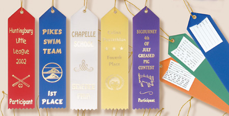 Custom Award Ribbons with Event Card and String